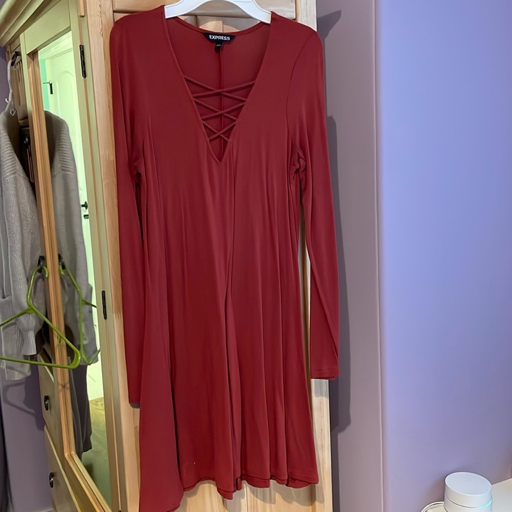 Burnt Orange Stretch Dress